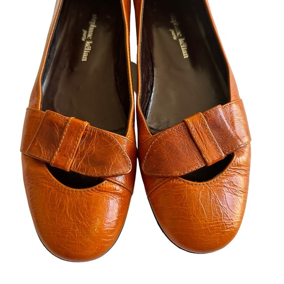 STEPHANE KELIAN Made in France Rust Orange Leather Flats * 6.5 UK | 8.5 - 9 US - Picture 2 of 13